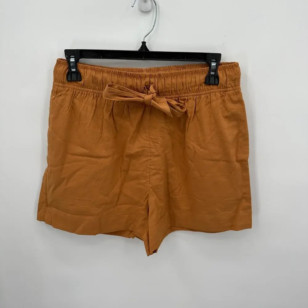 EVEREVE Shane Brown Tie Waist Cotton Short // XS